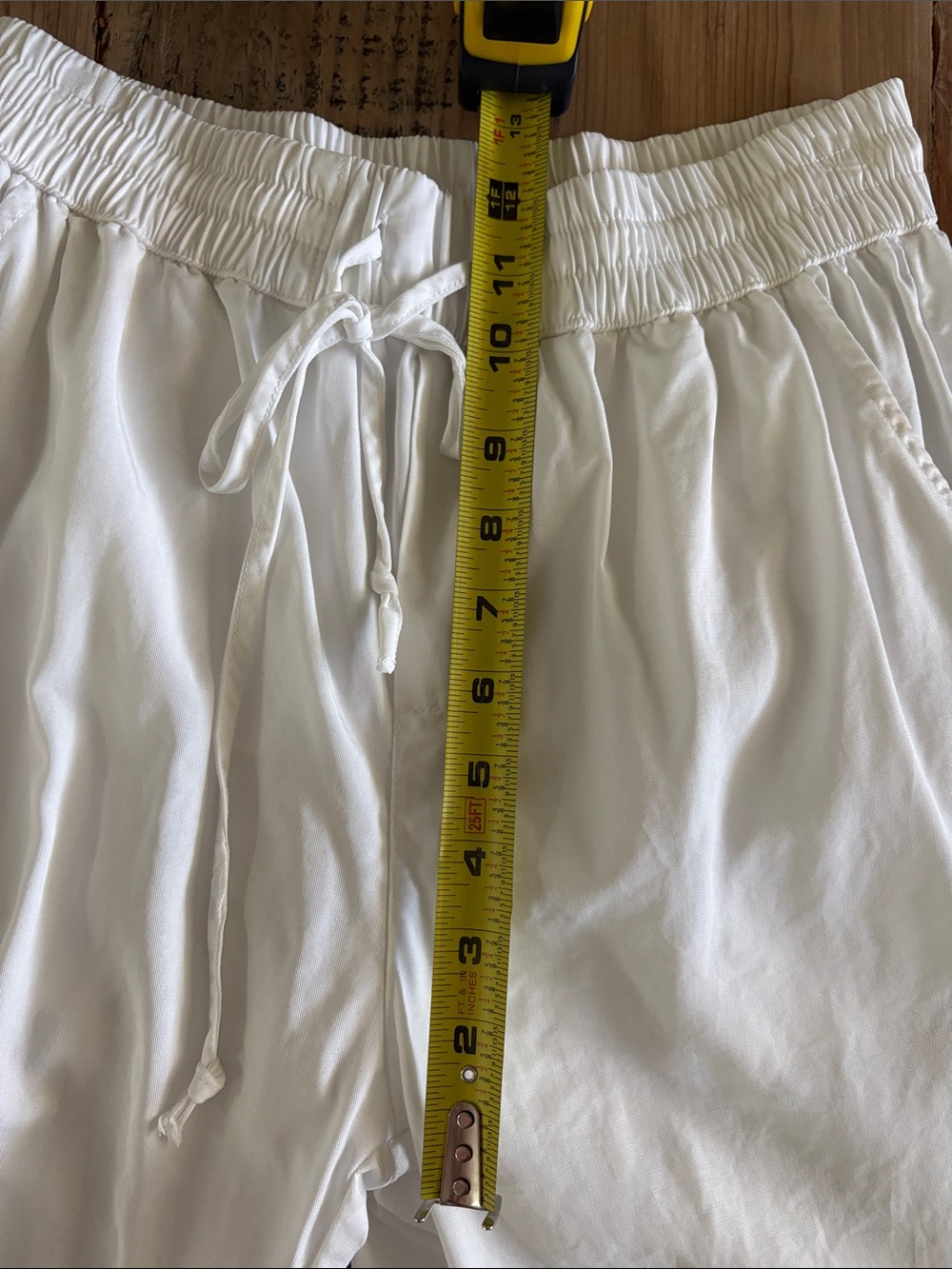 Women’s White Drawstring Jogger Pants with Elastic Ankles - Picture 4 of 7